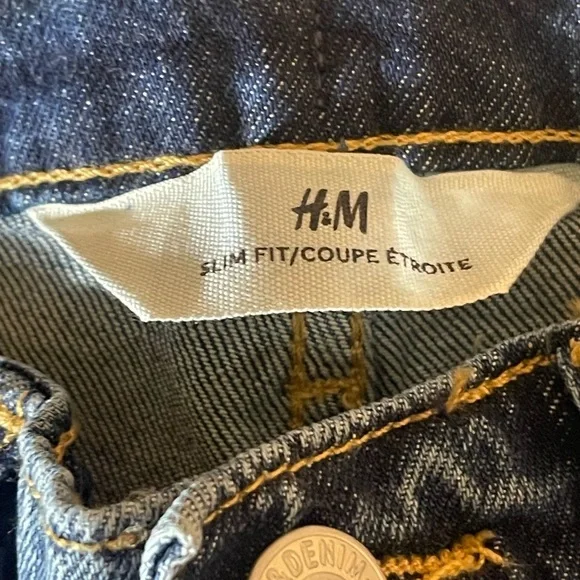 H&M Kids Slim Fit Jeans Size 10 Adjustable Waist Blue Denim New With Tags - Picture 3 of 10